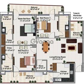 3 bhk flat for sale in green lotus saksham