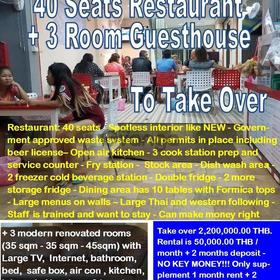 Thailand Central Pattaya 40 Seats Restaurant Guesthouse