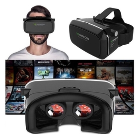 VR SHINECON Virtual Reality Headset 3D Glasses for Smartphone Black
