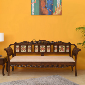 3 Seater Wooden Sofa