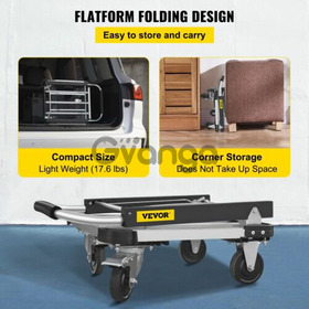 Folding Hand Truck Dolly Cart with Wheels Luggage Cart Trolley for Moving 330lbs