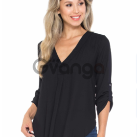 Solid loose fit collared summer casual top