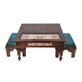 Experience Luxury: Designer Teak Wood Coffee Table Set for Your Home
