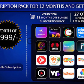� 27 OTT Apps Subscription – 12 Months + FREE OTT Box �