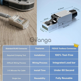 FEDUS PING Cat 8 RJ45 Connector Toolless