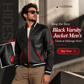 Shop the Best Black Varsity Jacket Men's Deals at Hidesign Now!