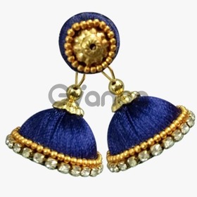 Blue Silk Thread Jewellery Earring