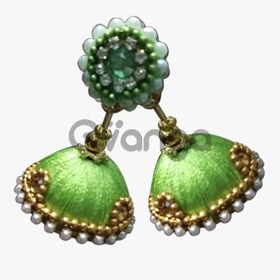 Green Silk Thread Jewellery Earring