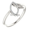 Sterling Silver .05 CTW Diamond Double Leaf Ring
