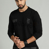 Roadster Men Black Printed Round Neck T-shirt