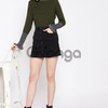 DressBerry Women Olive Green Ribbed Sweater