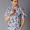 Bene Kleed Men White & White Slim Fit Printed Casual Shirt