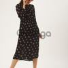 DressBerry Women Black Printed Fit and Flare Dress