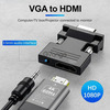 FEDUS VGA to HDMI Converter Cable, VGA to HDMI Adapter with Audio, 1080P Video Dongle VGA Converter with Audio(0.5FT)for PC 2
