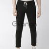 Hubberholme Black Slim Fit Solid Track Pants