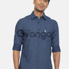 U.S. Polo Assn. Men Blue Tailored Fit Printed Casual Shirt