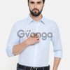 U.S. Polo Assn. Men Blue Tailored Fit Solid Formal Shirt