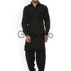 Hangup Men Black Solid Pathani Kurta
