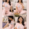 Women Night Suit Set Soft Cotton Printed Nightwear for Women Comfortable Half Sleeve Top & Pajama Set 1