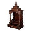 Buy Wooden Pooja Mandir Online for Home | Premium Teak Wood Temple Design 3