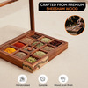 Handcrafted Wooden Spice Box with 12 Slots & Spoon 3