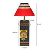 Handcrafted Wooden Table Lamp with Warli Art Design