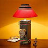 Handcrafted Wooden Table Lamp with Warli Art Design 3