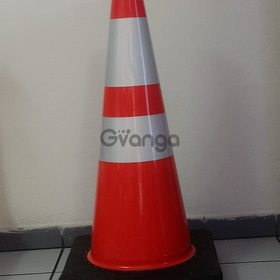 CONOS VÍALES 28 PULG. COLOR NARANJA. Con dos franjas