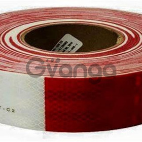 Cinta de PVC, Reflectiva rojo y blanco rollo de 9 Mts.