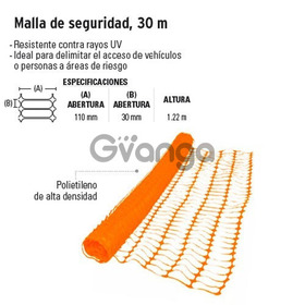 Mallas de polietileno color naranja, delimitantes de Áreas de trabajo