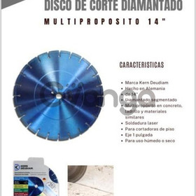 Discos Diamantados 14 Pulg. de cortes Multipropositos KERN GERMANY.