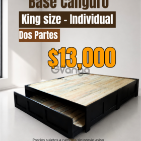 Base Canguro King Size + Individual en Dos Partes | Ahorra Espacio | Envíos a Todo México