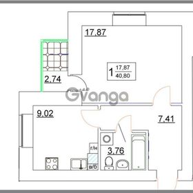 Продается квартира 1-ком 41 м² Псковская ул,12