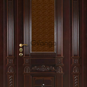 Эксклюзивные входные двери из титана с массивом дуба