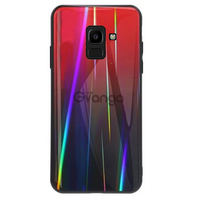TPU+Glass чехол Gradient Aurora для Samsung Galaxy A6 (2018) Красный