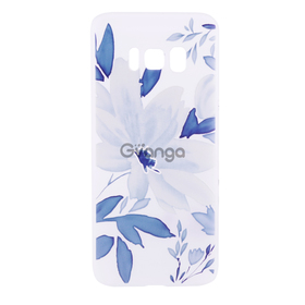 TPU чехол матовый soft touch color для Samsung G955 Galaxy S8 Plus Голубой цветок