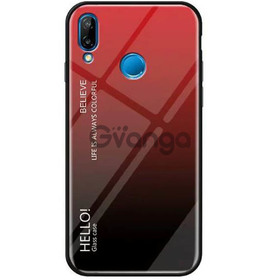 TPU+Glass чехол Gradient HELLO для Huawei P Smart (2019) Красный