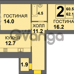Продается квартира 2-ком 62 м² Дадаева