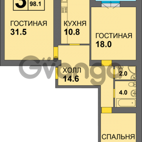Продается квартира 3-ком 98 м² Дадаева