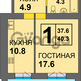 Продается квартира 1-ком 40 м² Дадаева