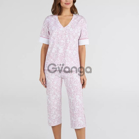 Комплект женской пижамы с рисунком (футболка+бриджи) Roselyn (арт. LPK 2690/02/01)