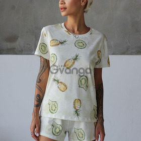 Женский комплект пижамы с футболкой и шортами "Pineapple" (12006) (арт. 1553)
