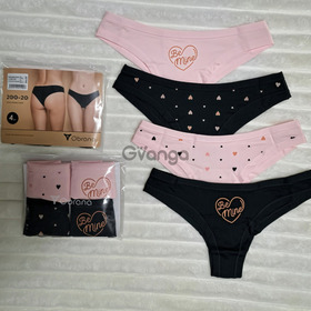 Женские трусы-бразилианы с рисунком сердечек (арт. 200-20/8)