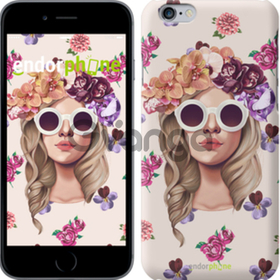 Чехол на iPhone 7 Девушка с цветами v2 