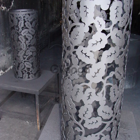 Декор дымохода - Декоративная сетка для камней (кожух на трубу банной печи Каменки)