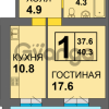 Продается квартира 1-ком 40 м² Дадаева