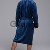 Мужской синий халат велсофт с поясом (90055) (арт. 1202) 2
