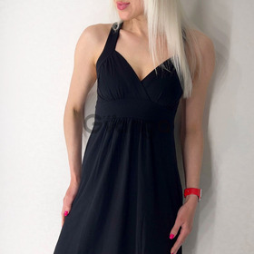 Чорна сукня на широкій бретелі "Leonora" (арт. LDM 118/21/01)