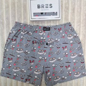 Чоловічі сірі сімейні труси з принтом «Смішні гримаси» BRES (арт. MBXK 306/01/122)