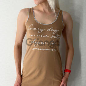 Жіночий домашній сарафан карамельного кольору з принтом (16401) (арт. 1846)